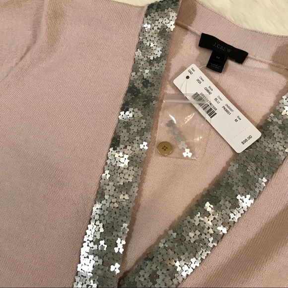 NWT J. Crew Harlow Cardigan Sequin Placket - Picture 3 of 3